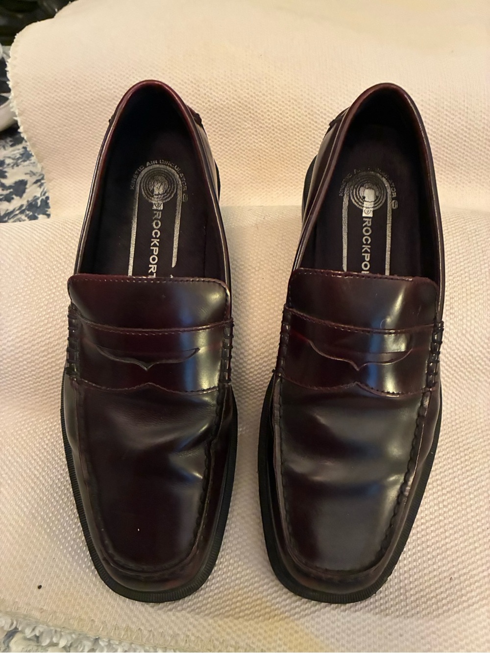 Rockport Men’s Dark Burgundy Leather Penny Loafers style code:501838 Kinect air